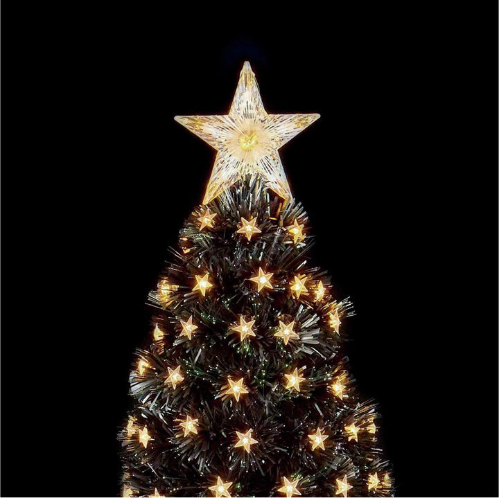 Premier Decorations 5ft Christmas Tree With Pre Lit White Star Lights - Black
