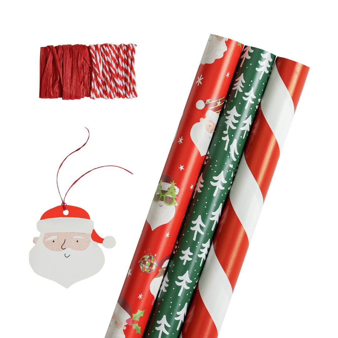 Home Family Santa 3piece Wrapping Paper Set