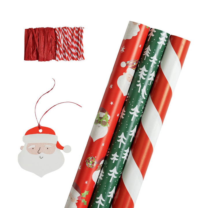 Home Family Santa 3piece Wrapping Paper Set