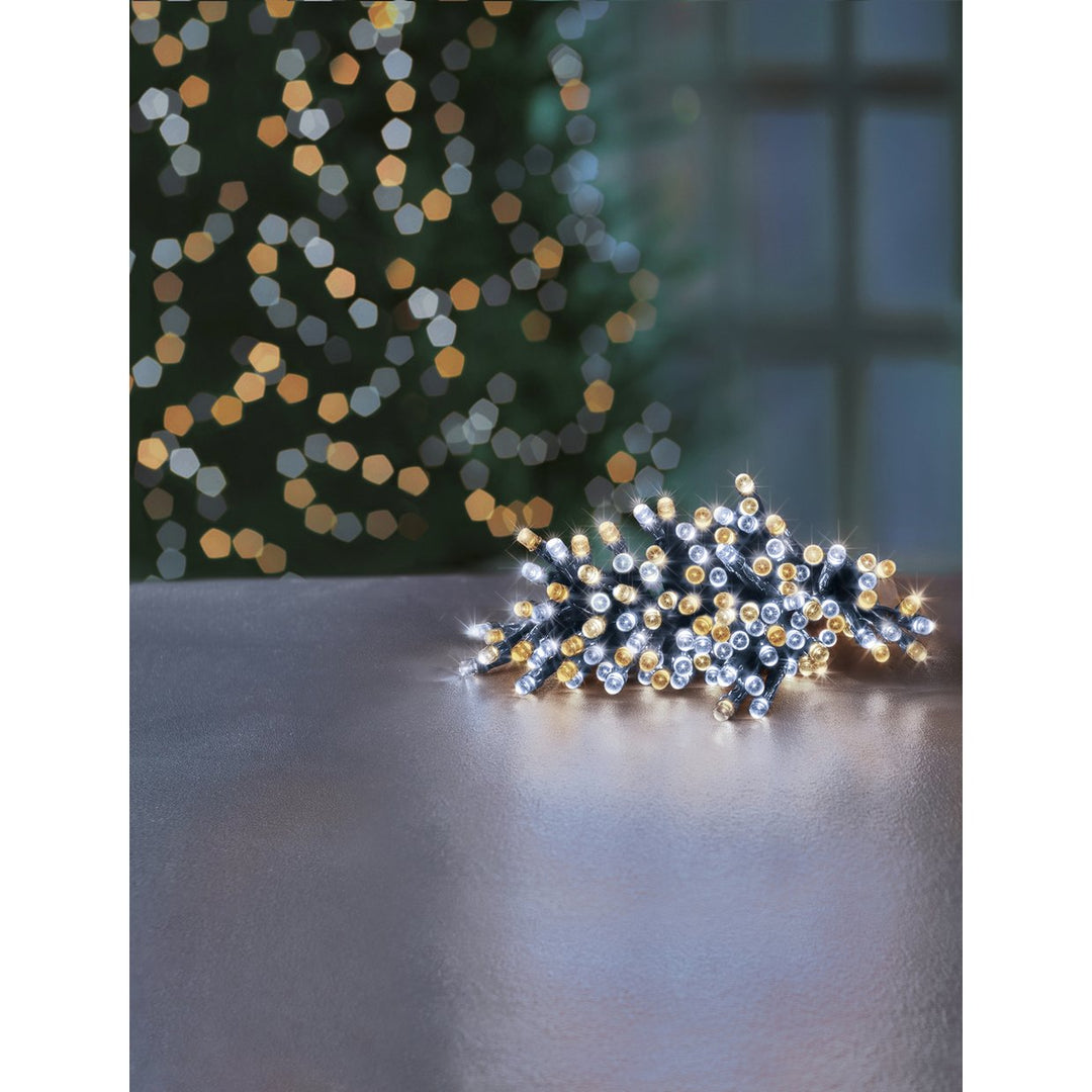 Premier 1000 LED Battery Operated Multi-Action Christmas Tree Lights Timer White & Warm White