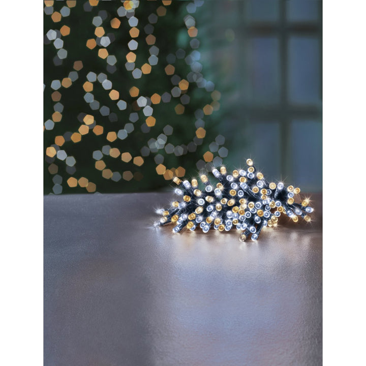 Premier 1000 LED Battery Operated Multi-Action Christmas Tree Lights Timer White & Warm White