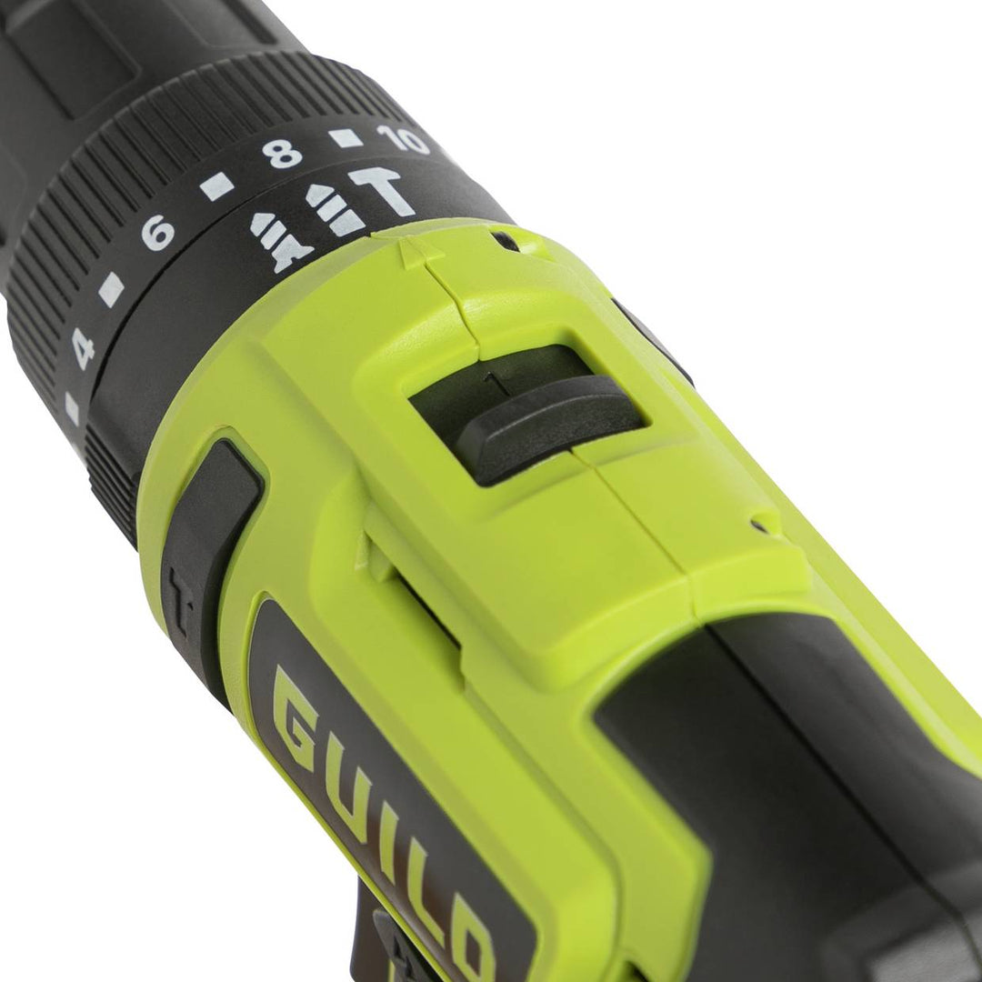 Guild 18V Cordless Impact Drill with 100 Accessories - 2.0AH