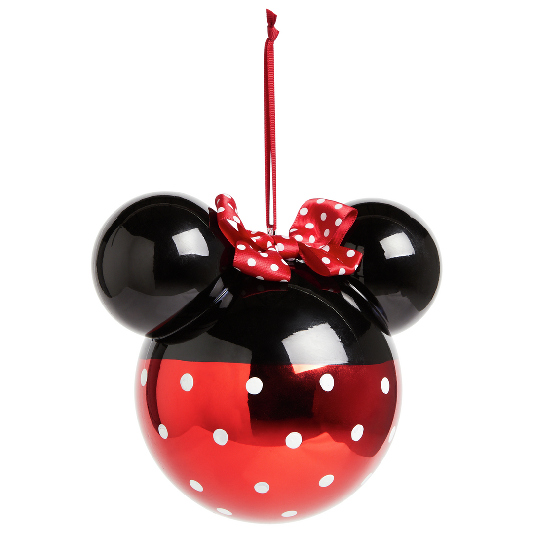 Disney Set Of Mickey & Minnie Mouse Christmas Baubles - Red