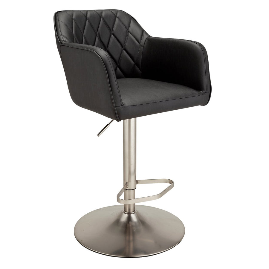 Home Ellington Quilted Faux Leather Bar Stool - Black