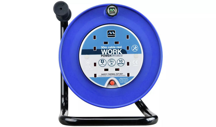 Masterplug 4 Socket Extension Lead Cable Reel - 30m