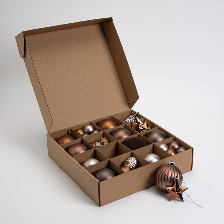 Habitat Pack of 49 Mixed Christmas Baubles - Neutrals