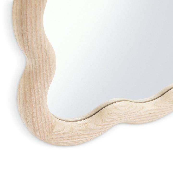Habitat Solid Ash Wavy Wall Mirror - 75x55cm