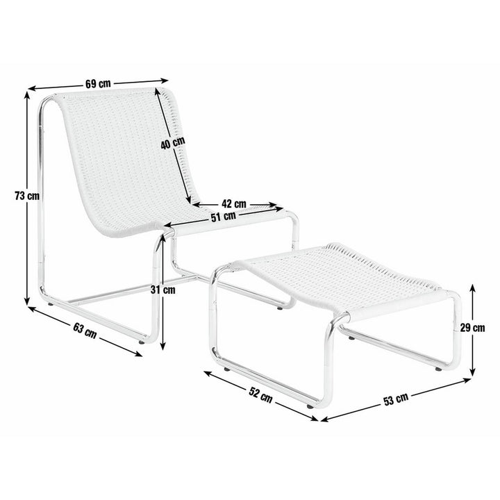Habitat Ronan Chair & Footstool - Natural
