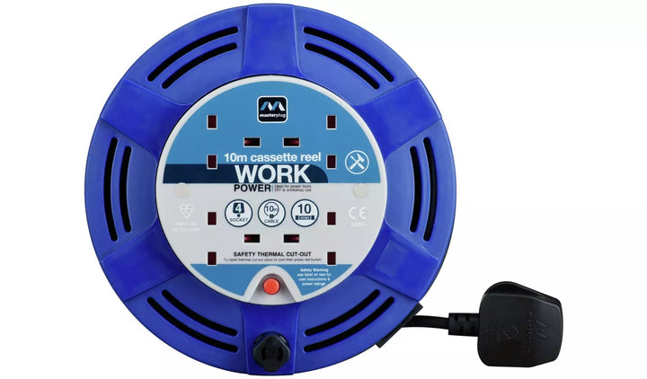 Masterplug 4 Socket Extension Cable Reel - 10m