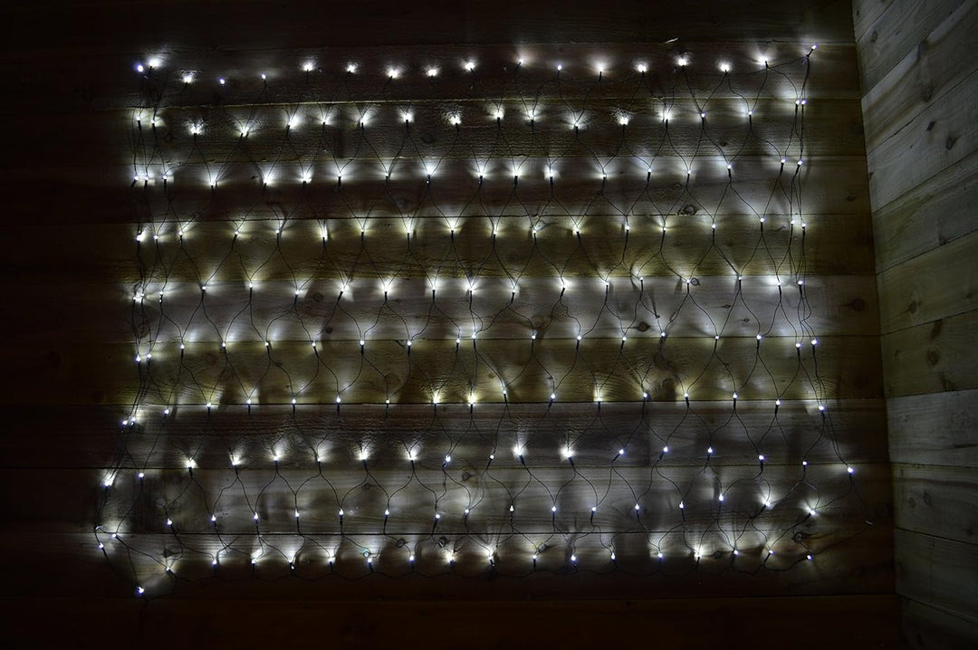 Premier Decorations 1.7m x 1.2m 180 LED White Multi Action Christmas Net Window Light