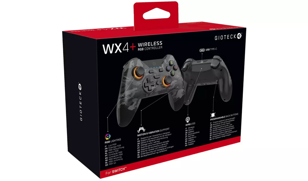 Gioteck WX4+ Switch Wireless RGB Controller - Dark Camo