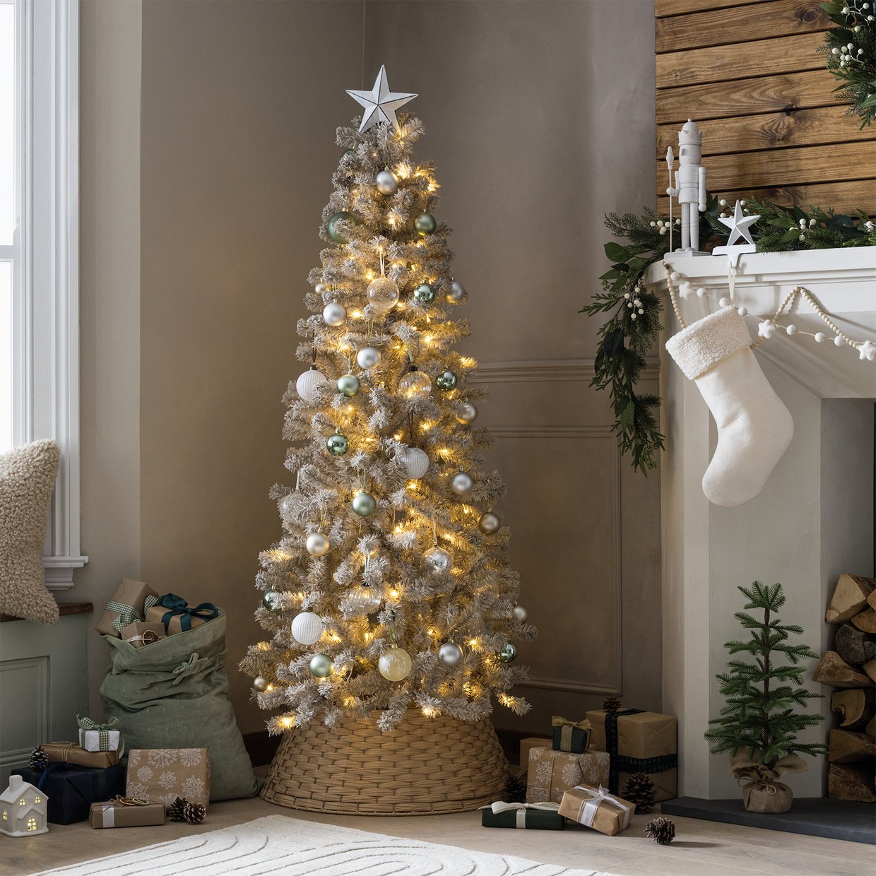 Habitat 6ft Snowy Christmas Tree - Beige
