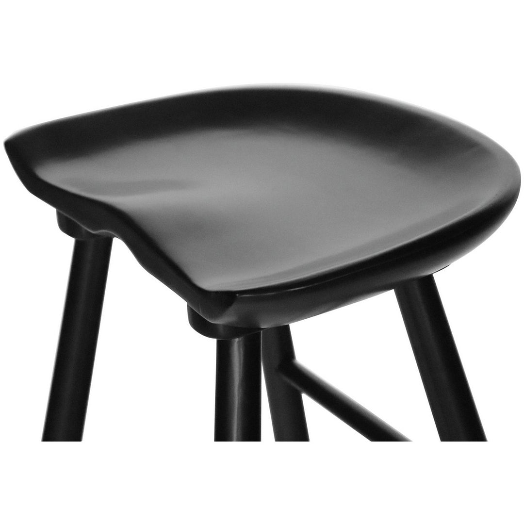 Habitat Barnwell Oak Tall Stool - Black