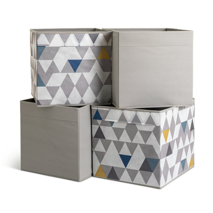Habitat Set of 4 Squares Plus Boxes - Grey & Mosaic