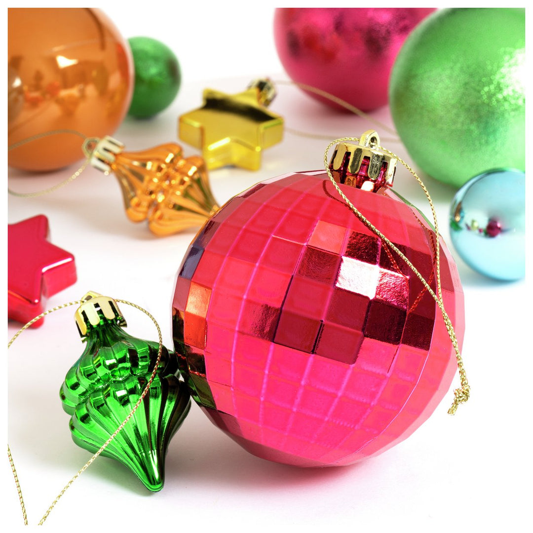 Home Pack Of 49 Christmas Tree Baubles Decoration - Multicoloured