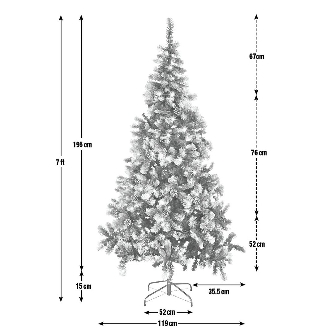 Habitat 7ft Pre lit Blue Oscar Pine Cone Christmas Tree - Green