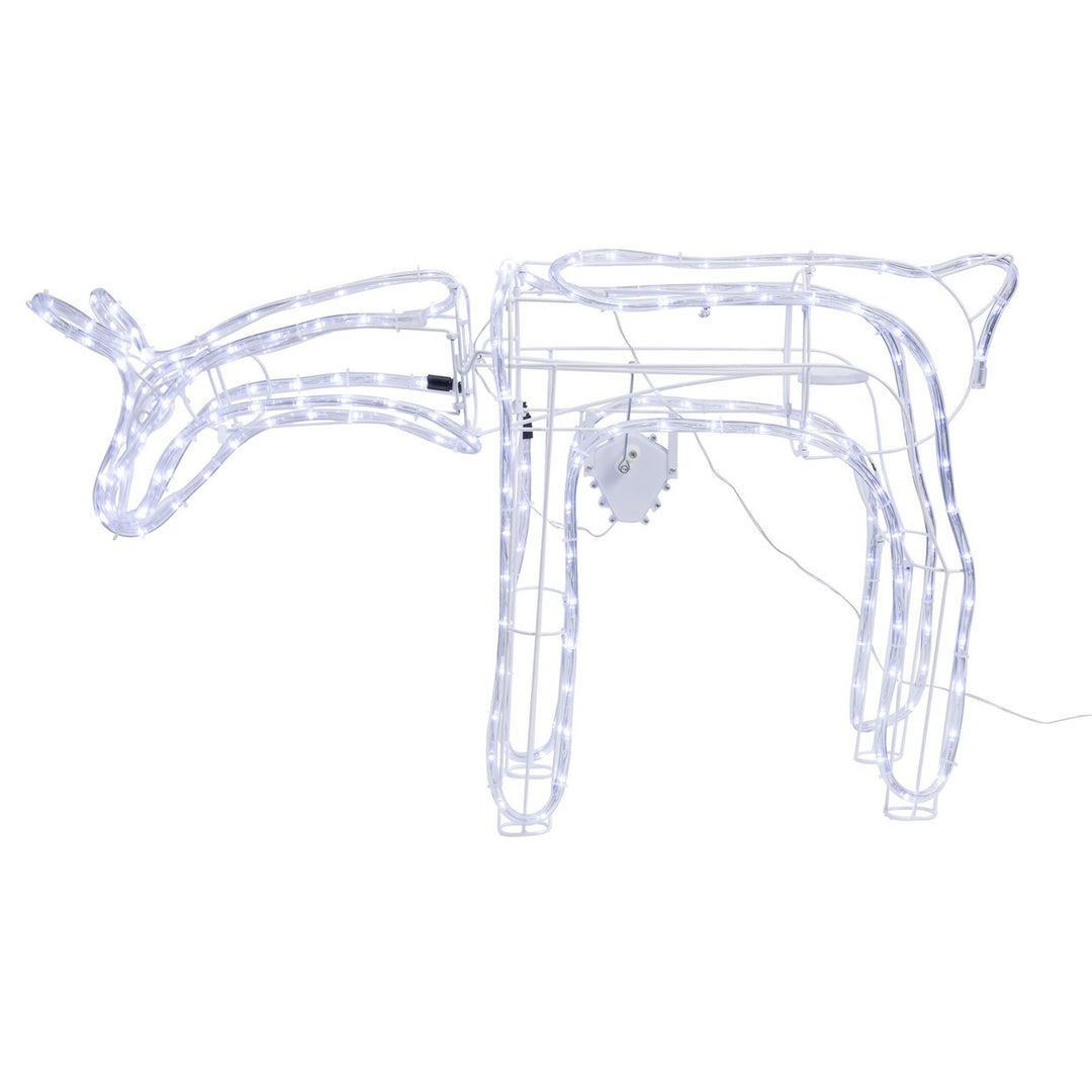 Home Pair Of Animated LED Nodding & Grazing Reindeer Christmas Decorations