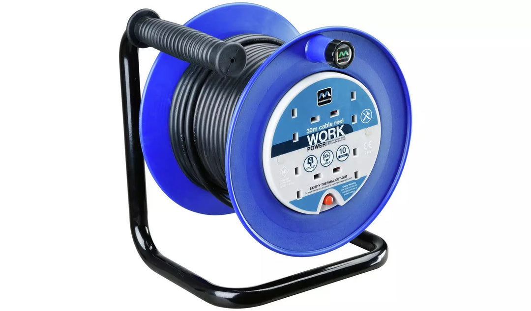 Masterplug 4 Socket Extension Lead Cable Reel - 30m