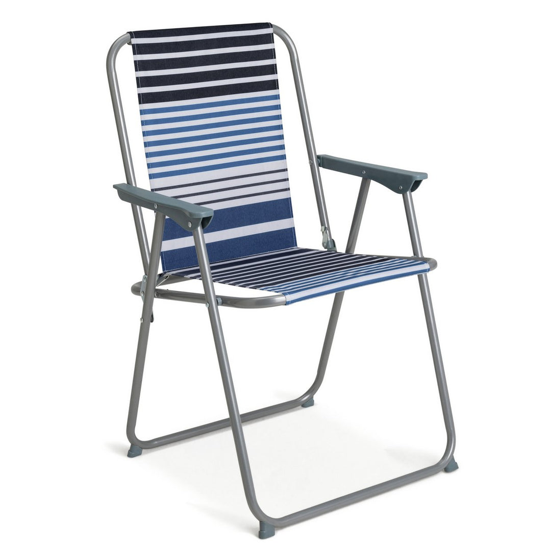 Habitat Folding Metal Garden Chair - Blue