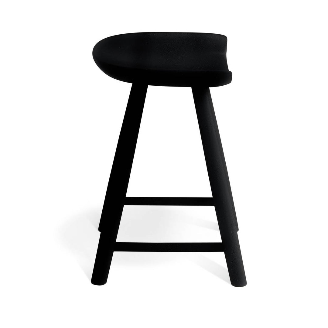 Habitat Barnwell Oak Short Stool - Black