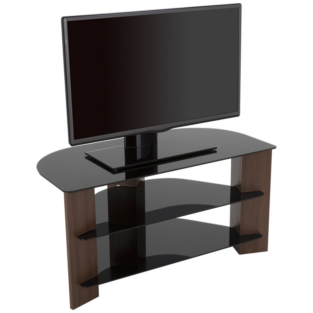 AVF Up To 42 Inch TV Stand - Black Glass and Walnut Effect
