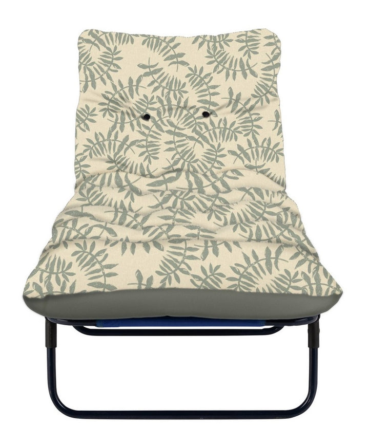 Home Folding Metal Sun Lounger - Lino Leaf Green