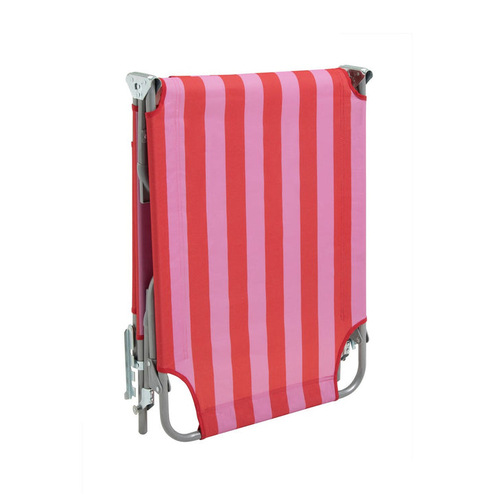 Habitat Folding Metal Sun Lounger- Pink & Red