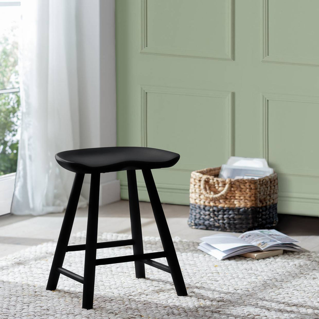 Habitat Barnwell Oak Short Stool - Black