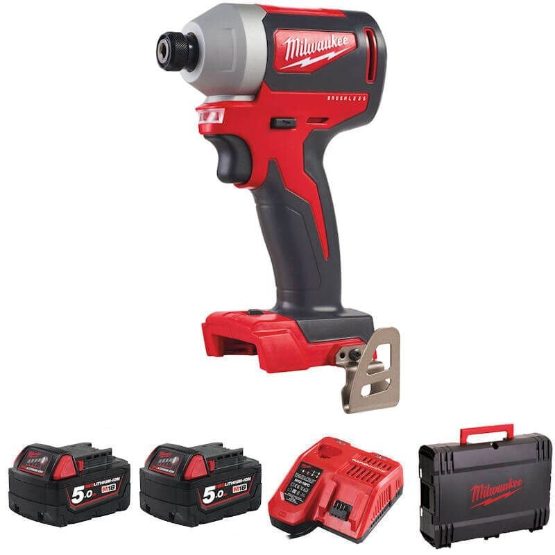 Milwaukee M18BLID2-502X 18v Brushless 1/4in Hex Impact Driver
