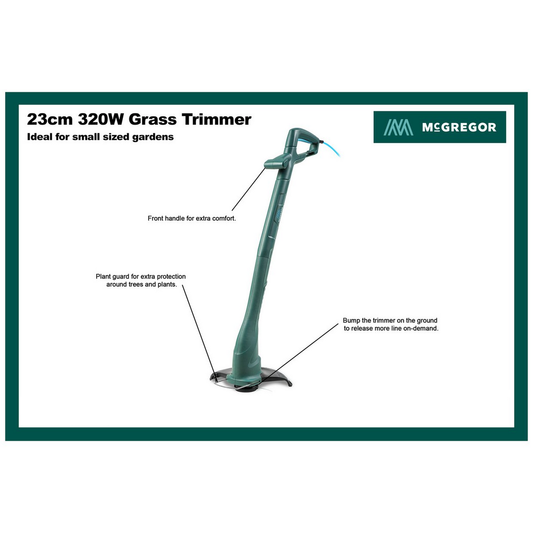 McGregor MCEGT3223 23cm Corded Grass Trimmer - 320W