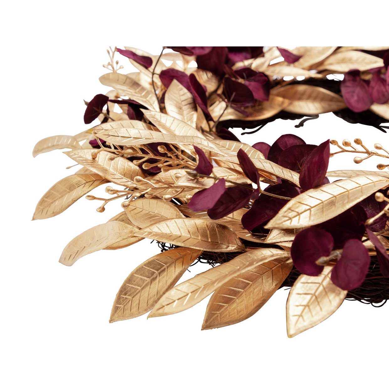 Habitat Metallic Vintage Wreath - Red & Gold