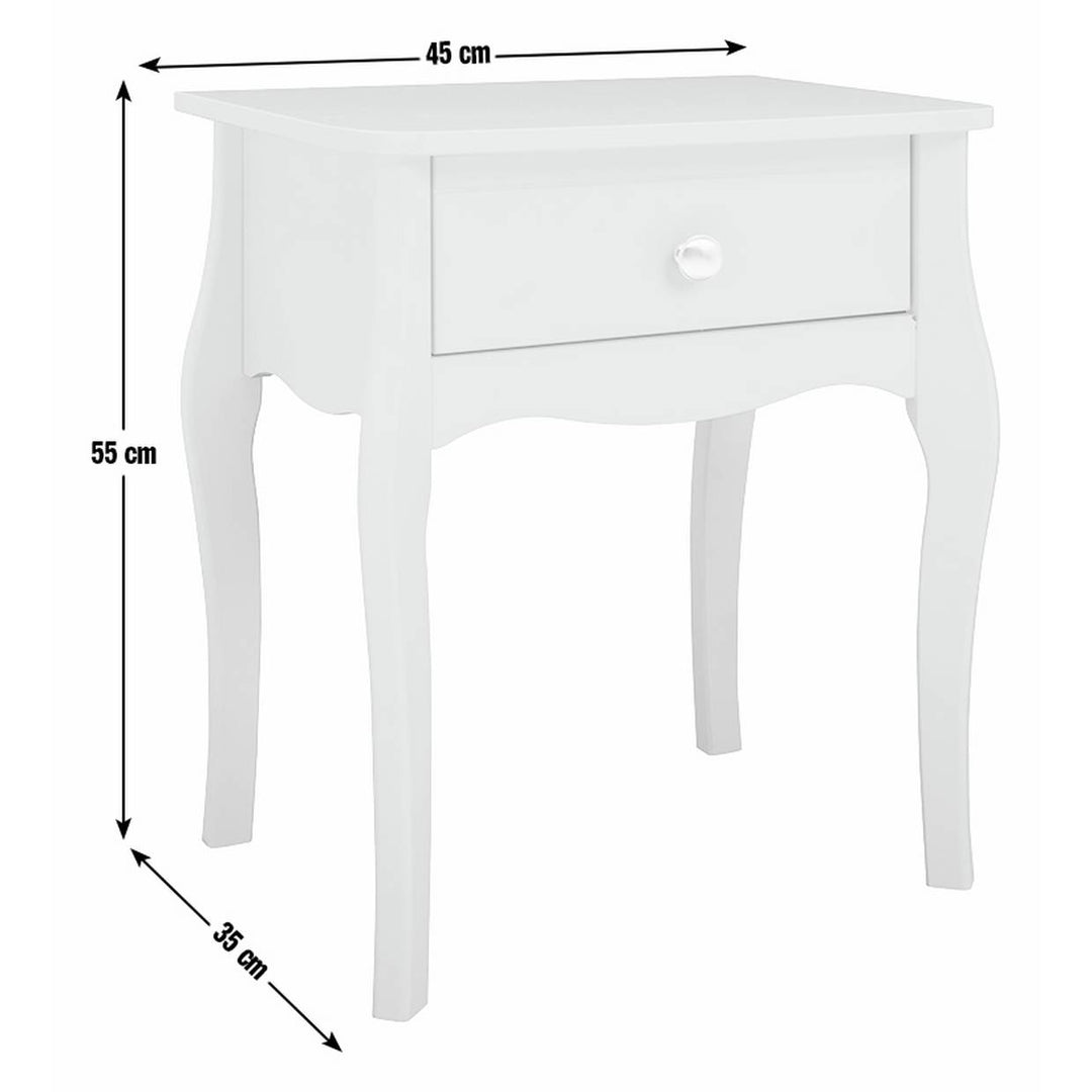 Home Amelie 1 Drawer Bedside Table - White