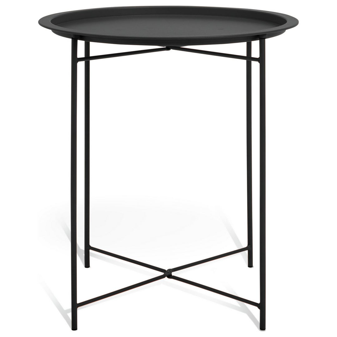 Habitat Pula Folding Metal Garden Side Table - Black
