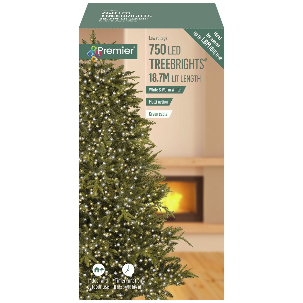 Premier Decorations 750 White & Warm White LED Christmas Tree Lights
