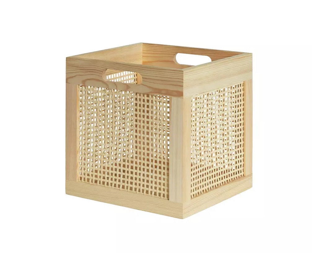 Habitat Set of 2 Rattan Square Boxes - Natural