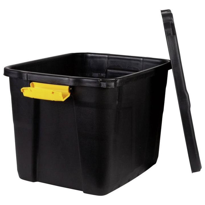 Strata 42L Heavy Duty Plastic Storage Boxes with Lid - Black