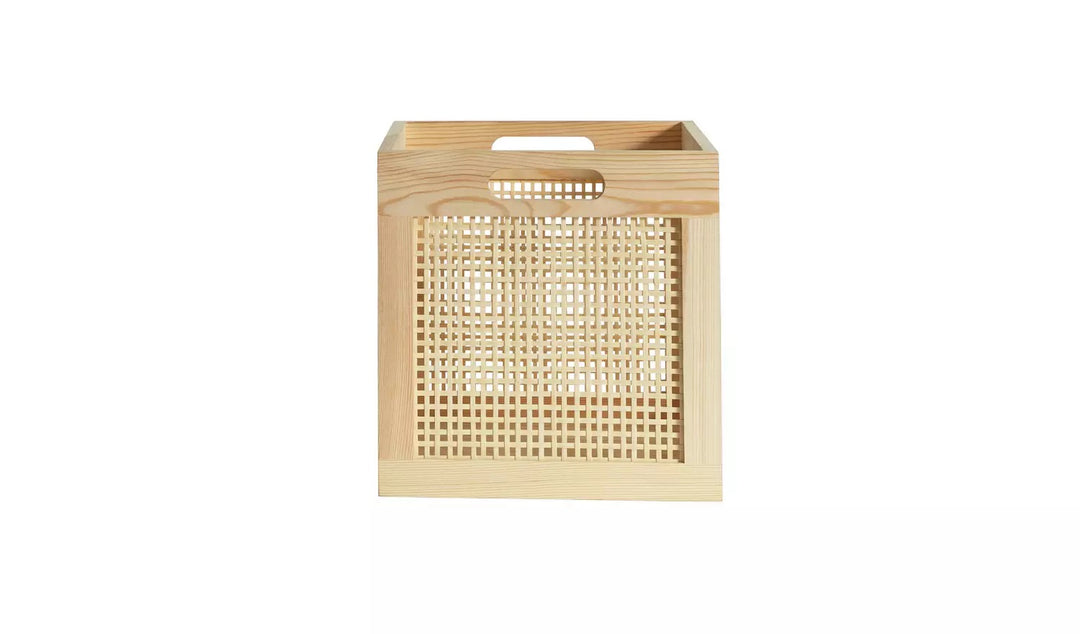 Habitat Set of 2 Rattan Square Boxes - Natural