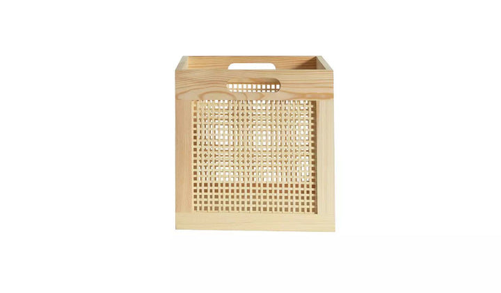 Habitat Set of 2 Rattan Square Boxes - Natural