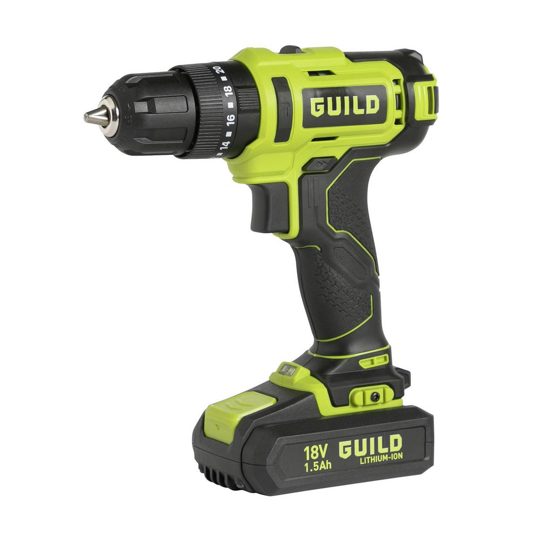 Guild 18V Cordless Impact Drill with 100 Accessories - 2.0AH