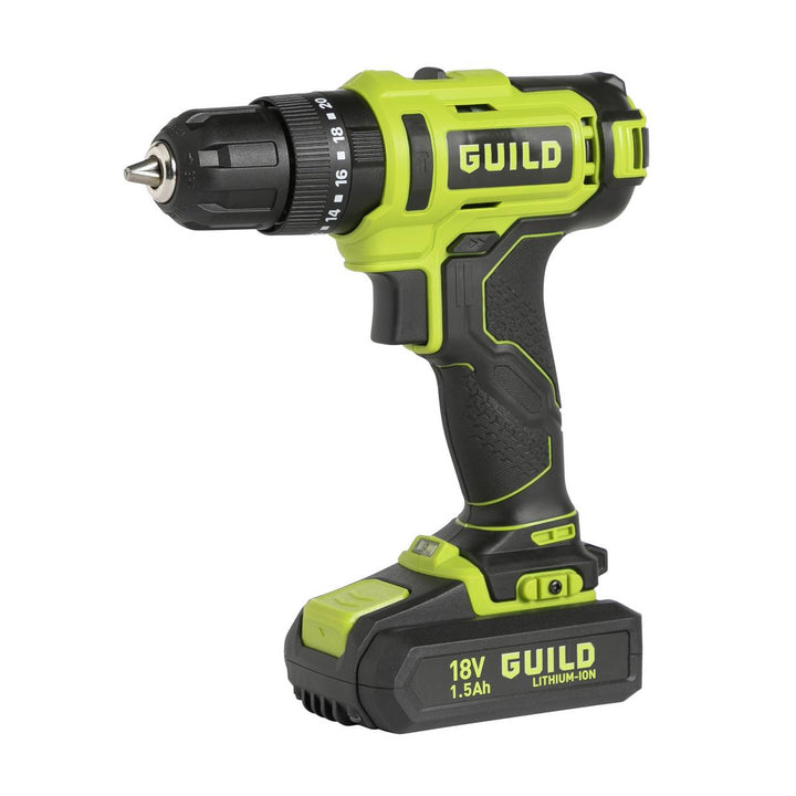 Guild 18V Cordless Impact Drill with 100 Accessories - 2.0AH