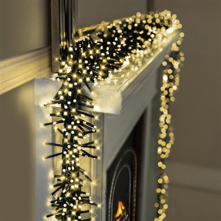 Premier Decorations 2000 LED Timer Cluster Christmas Tree Lights - Warm White