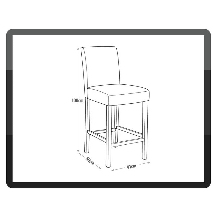 Home Winslow Faux Leather Bar Stool - Black