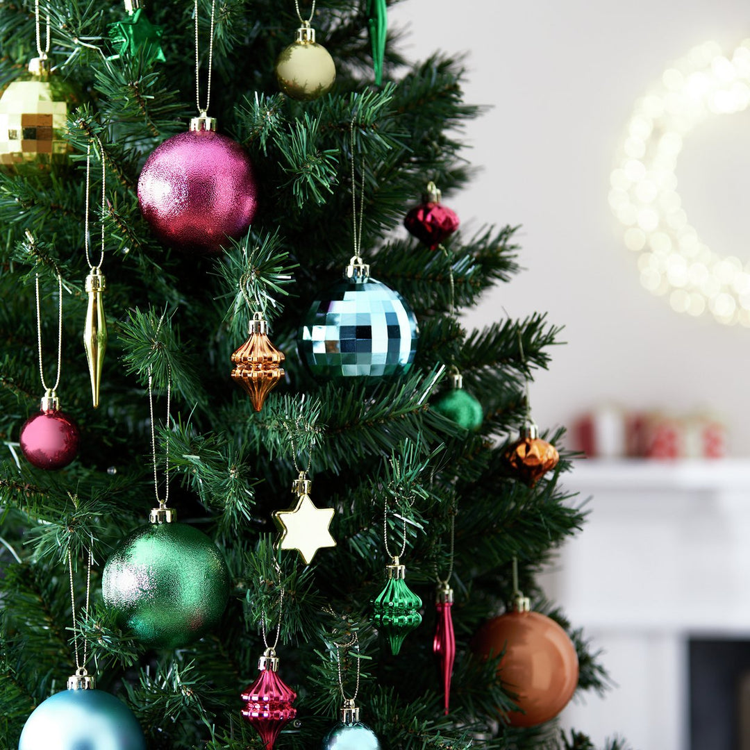 Home Pack Of 49 Christmas Tree Baubles Decoration - Multicoloured