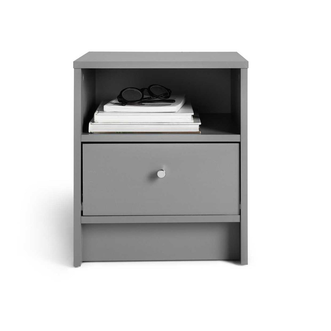 Home Malibu 1 Drawer Bedside Table - Grey