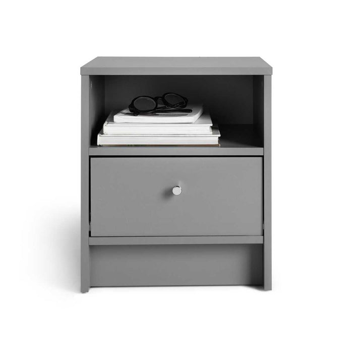 Home Malibu 1 Drawer Bedside Table - Grey