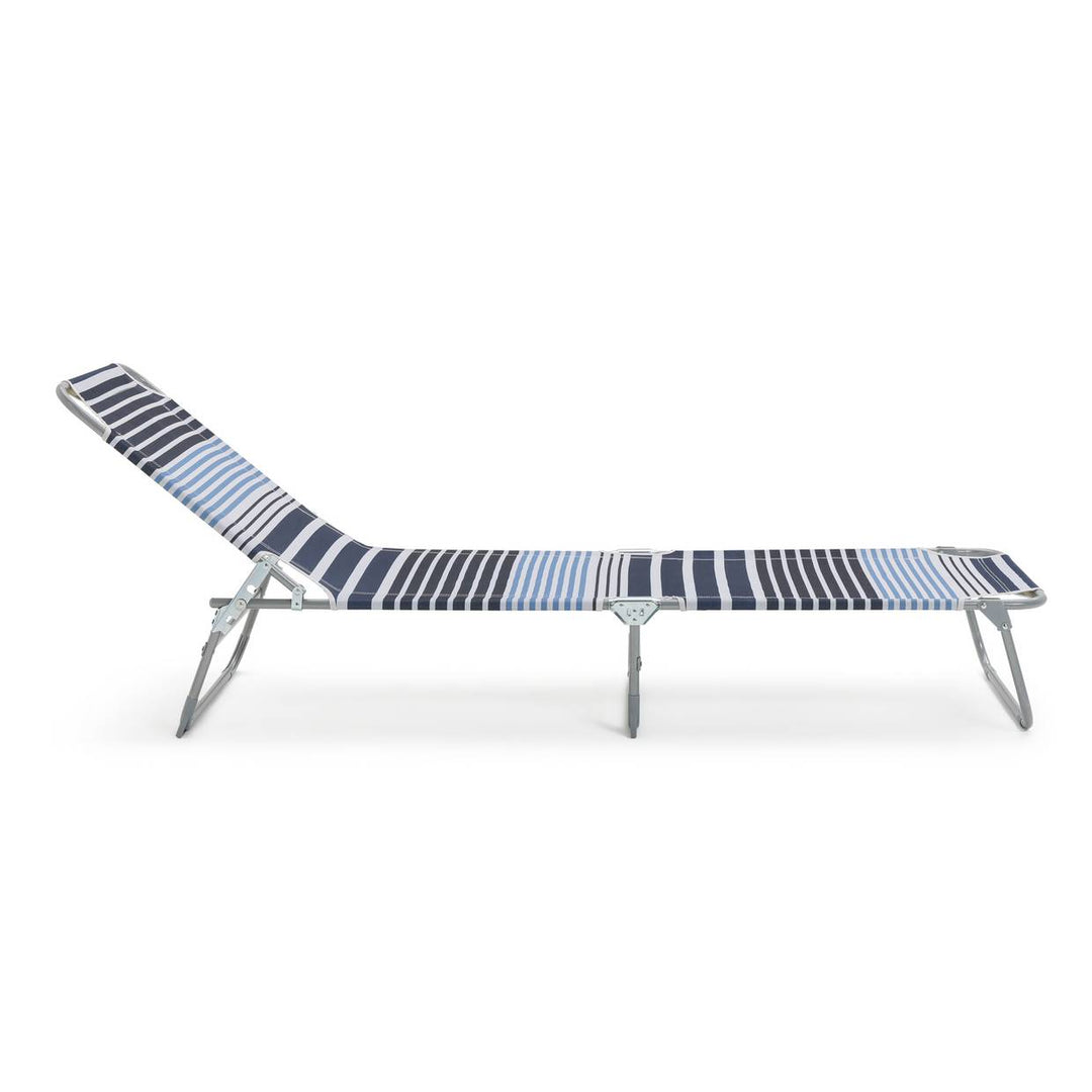 Habitat Folding Metal Sun Lounger - Blue