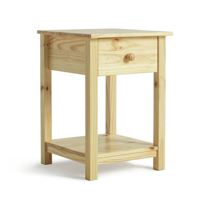 Home Scandinavia 1 Drawer Bedside Table - Pine