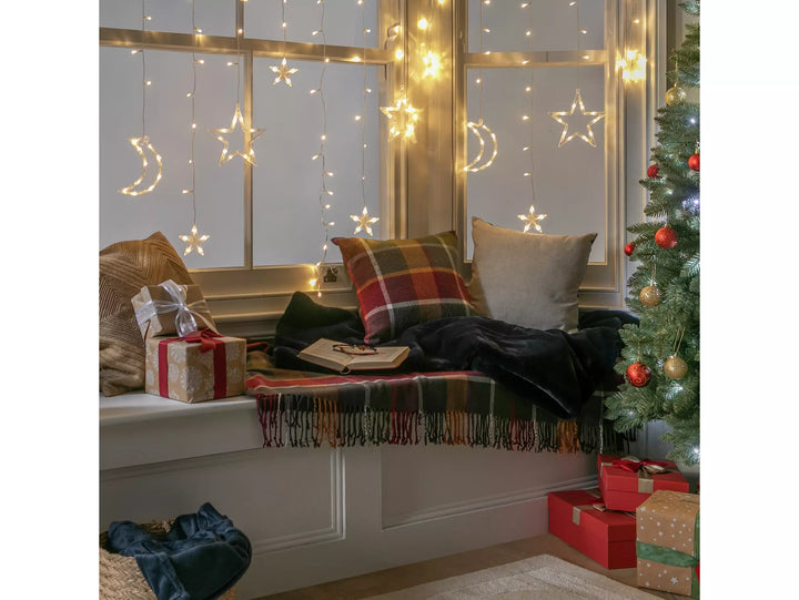 Habitat White LED Moon & Star Christmas Icicle Lights