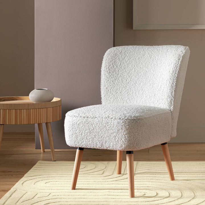 Habitat Eppy Boucle Chair - Cream