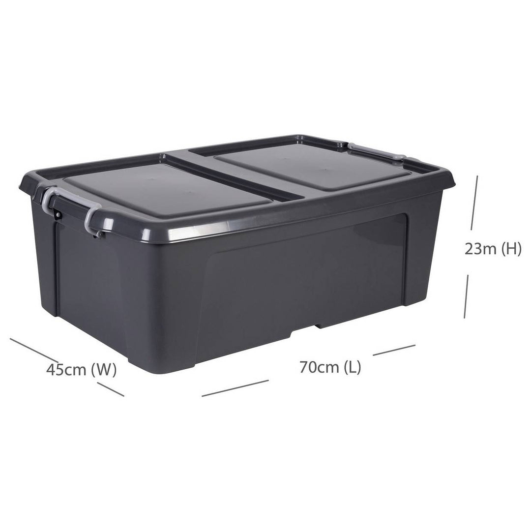 Strata Smart 2 x 50L Underbed Recycled Plastic Storage Boxes